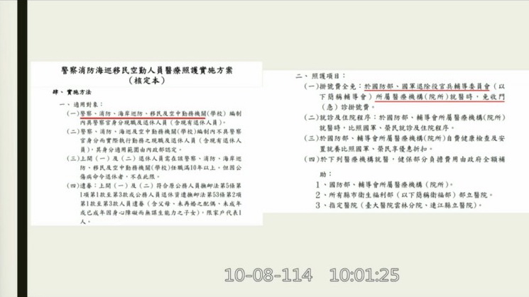 黃仁強調，早在 108 年 5 月 1 日實施的「警察消防海巡移民空勤人員醫療照護方案」，已讓警消等現役與退休人員在國防部、退輔會醫療機構免收掛號費、健保部分負擔由政府全額補助。(圖／黃仁國會辦公室)