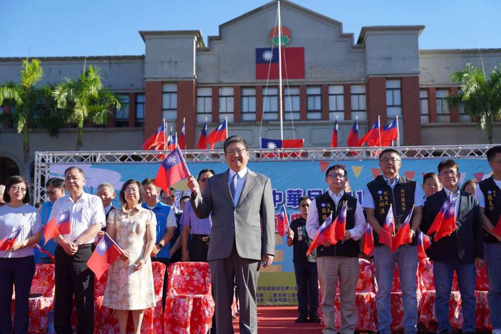 ▲歡慶雙十國慶,新竹縣政府今日在縣政府前廣場舉辦114年雙十國慶暨升旗典禮活動。
