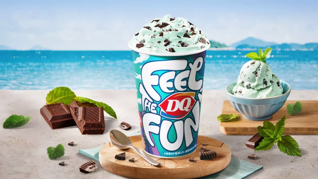 DQ 經典代表品項「暴風雪」以「倒杯不灑」特色風靡全球,多元創意口味讓每一口都充滿享受。