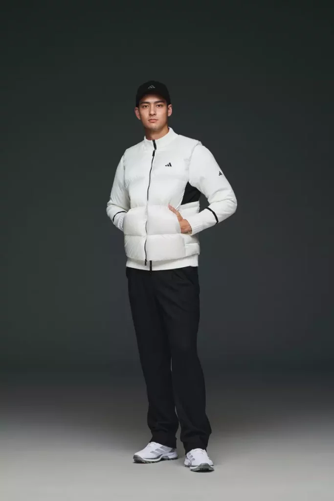 TOUR AUTHENTIC 高端時尚拼接羽絨外套,兼具視覺層次與保暖效果。