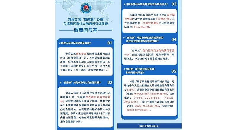 大陸擬全面開放臺胞落地辦證口岸　並延續「首來族」免證件費優惠