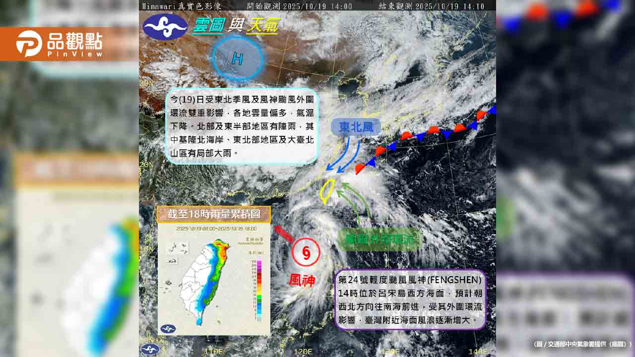 風神颱風共伴效應!北台灣連3天大雨 低溫恐降至20度