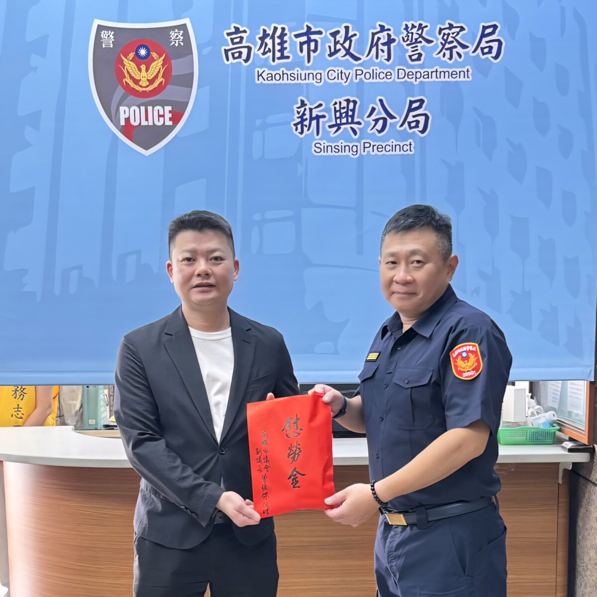 ▲副議長曾俊傑肯定新興分局破案有功,市民治安感大提升!
