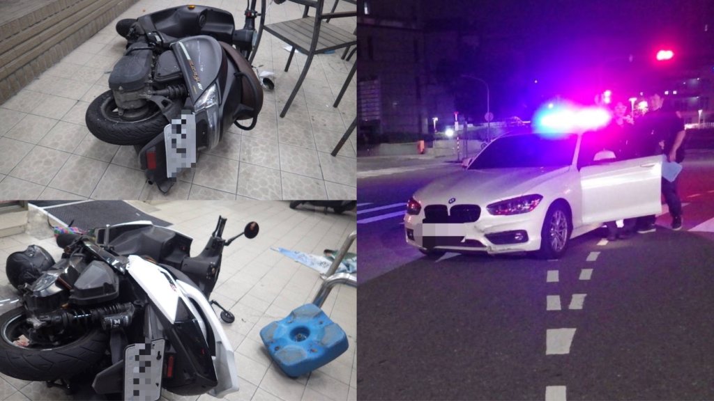 高雄女左轉「猛撞直行騎士」!路邊機車遭波及 他撞水泥車阻慘叫濺血