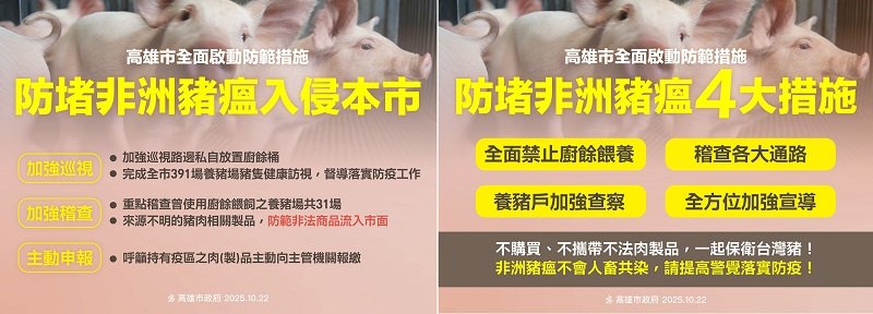 高市府動員嚴防非洲豬瘟 陳其邁下令啟動防範措施