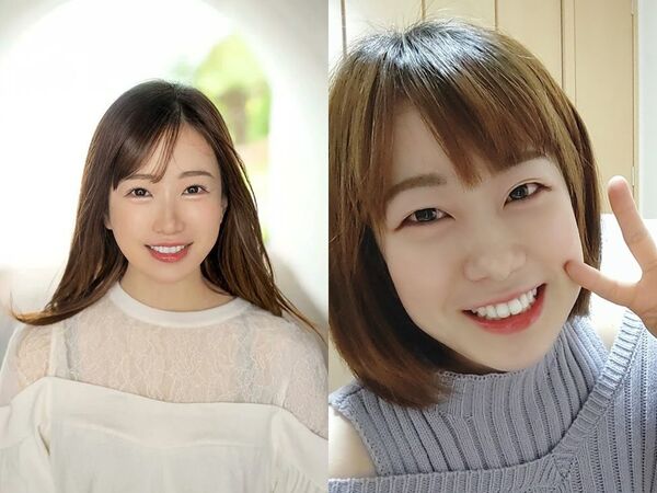 若葉結希出道拍AV,網友從鼻子和下巴特徵,發現她曾是財經Youtuber。(圖/翻攝X、みうつべYouTube)