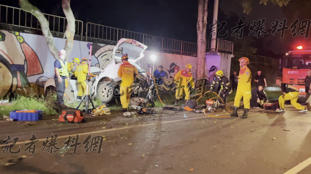 快訊/影/花蓮台9線嚴重車禍!車體變形凹陷…人倒地 搶救畫面曝