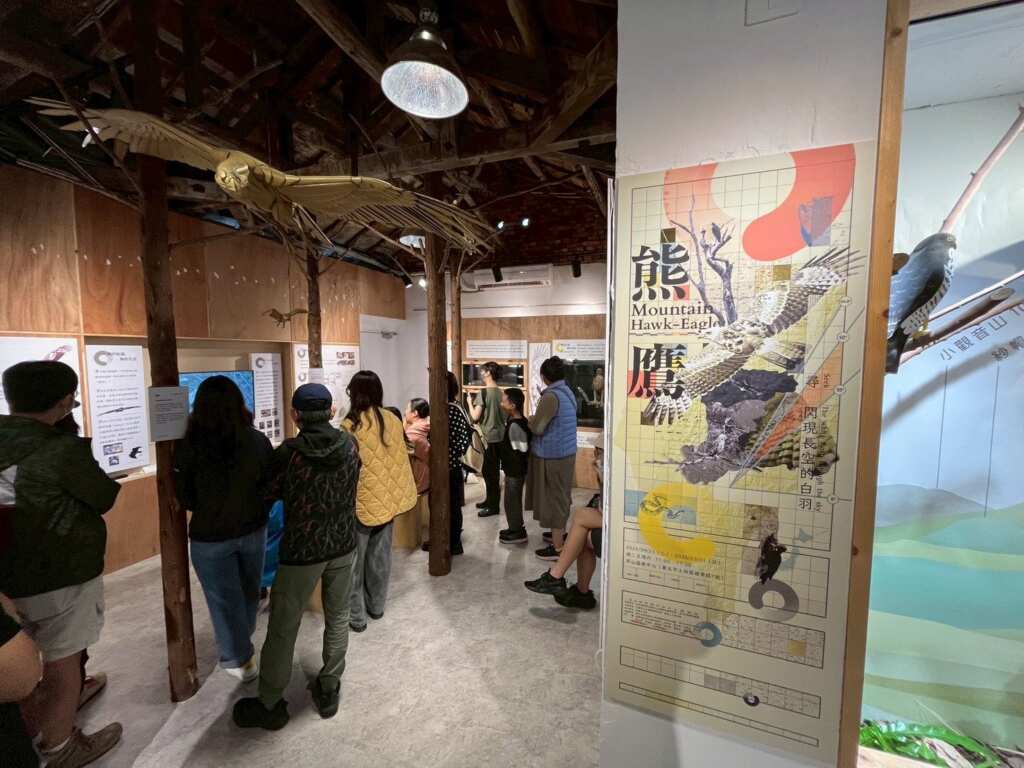 ▲熊鷹特展大廳半空中的巨大模型讓人感受最大猛禽的魅力。