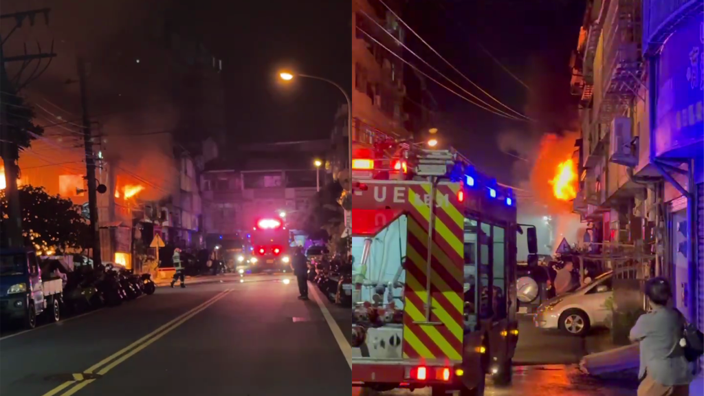 快訊／台中烏日洗衣店火警！火舌竄出…居民驚逃　消防涉水搶救