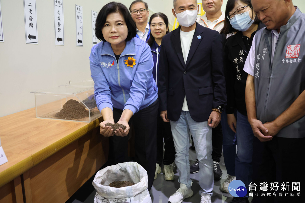 雲林縣長張麗善今天前往南亞廚餘資源化場現勘，呼籲中央政府應展現「禁止廚餘養豬」決心，並提供標準化、大規模的處理設施／翻攝照片