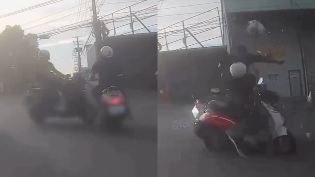 影/驚悚畫面!高雄男闖紅燈「飛彈式撞擊」 騎士噴飛倒地不起