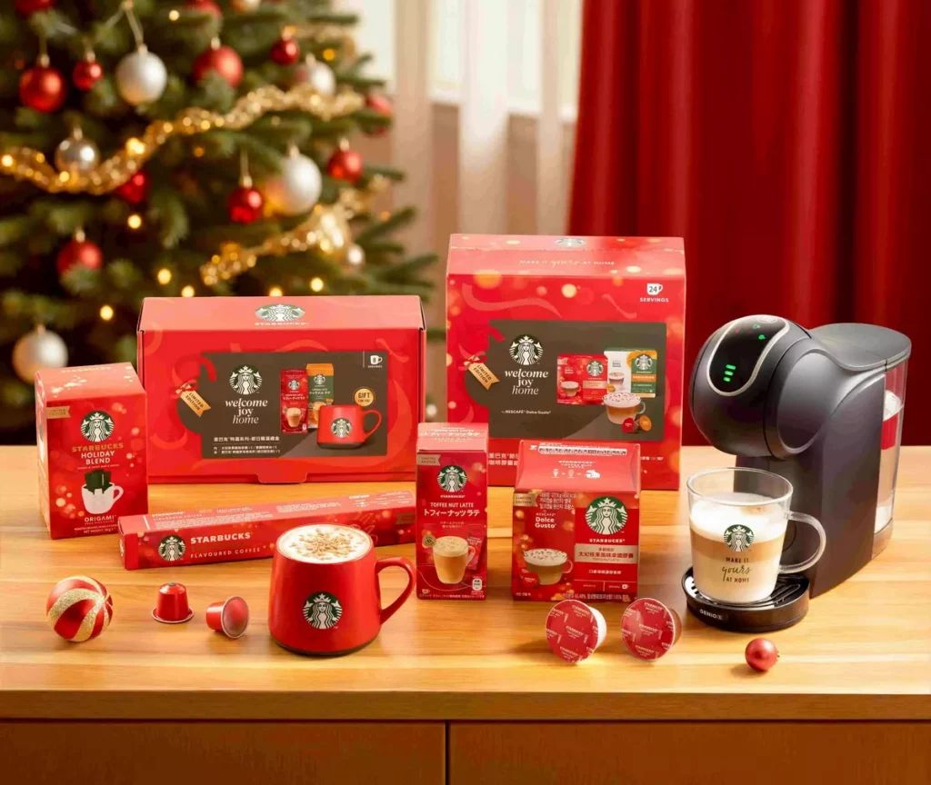 歲末相聚的季節來臨，雀巢 (Nestlé) 攜手星巴克 (STARBUCKS®) 推出星巴克家享咖啡「節日限定系列商品」