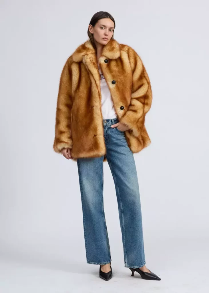微風信義-rag&bone 駝色仿皮草大衣 推薦價28,000元