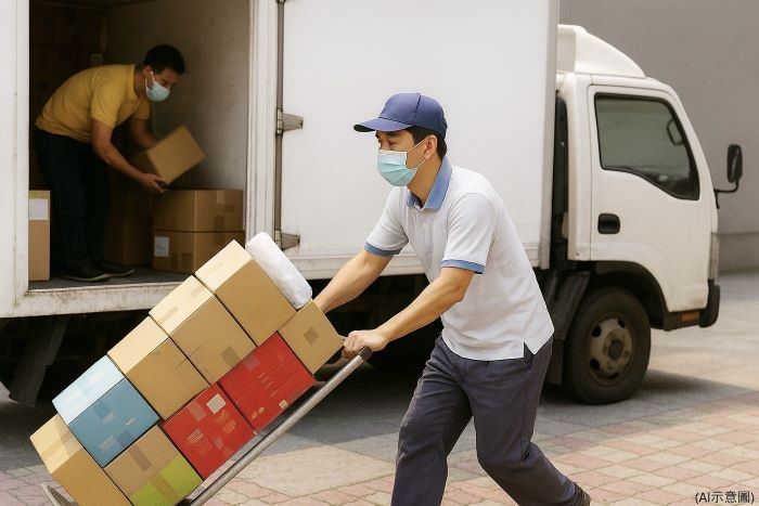 防止司機過勞 新北籲物流旺季合理配送 30 《圖說》物流業者為因應貨運量突增,常需要延長配送人員的工作時間,但必須遵守法令,以免觸法受罰。〈勞工局提供〉