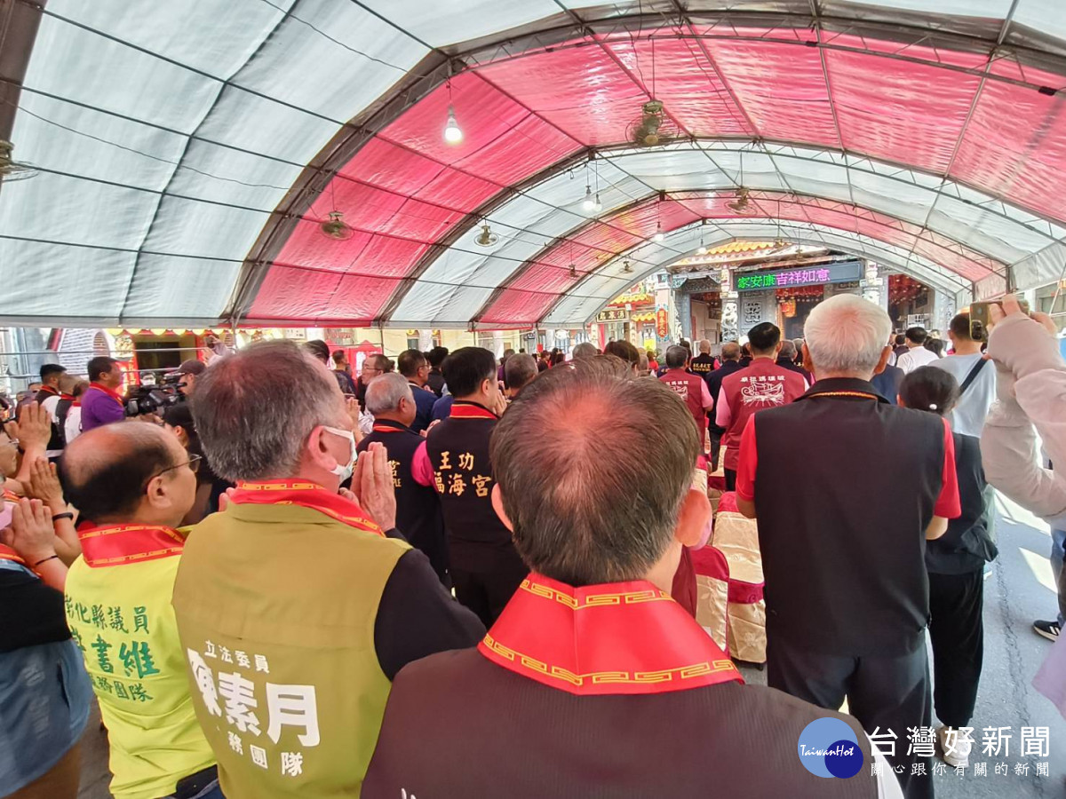 13尊媽祖齊聚社頭板橋頭天門宮祈福,2025彰化縣媽祖文化節盛大登場。圖/記者鄧富珍攝