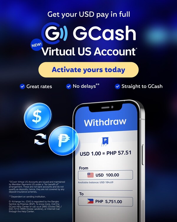 GCash推出虛擬美國賬戶，為菲律賓人接收美元付款和匯款的方式帶來革命性變化