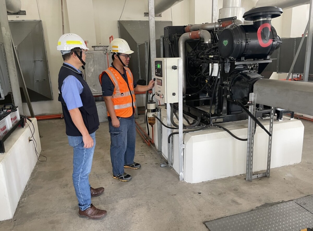 ▲中興抽水站抽水機運轉測試，加強防災整備。(圖/中市府提供)