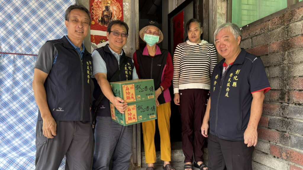 ▲彰化榮服處防颱不鬆懈,提前關懷低窪地區榮民眷。