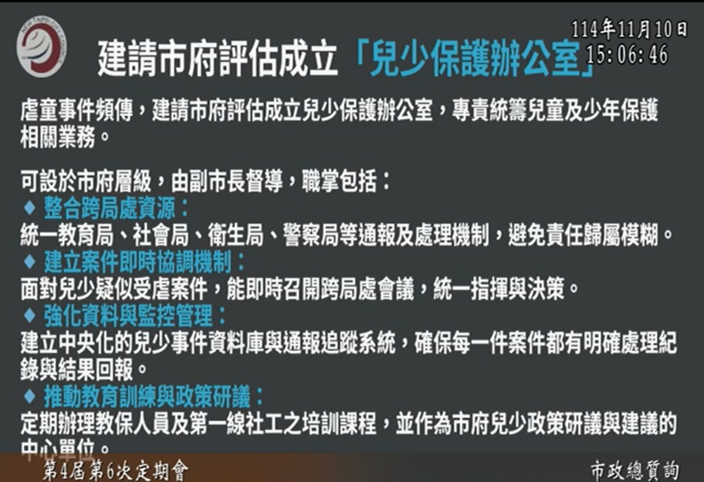 呂家愷促延長幼兒園監視影像保存 侯友宜支持並指示教育局研議 260 248251111a07