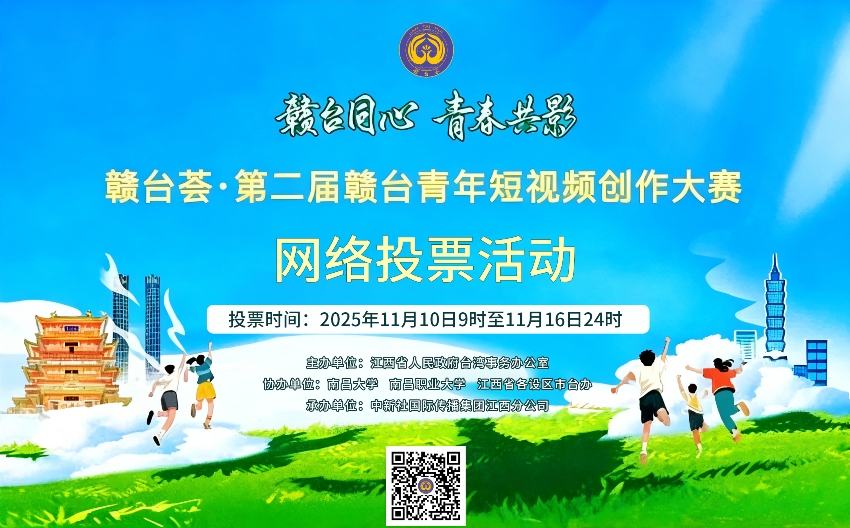 ▲「贛臺薈•第二屆贛臺青年短視頻創作大賽」網路投票正式開啟。