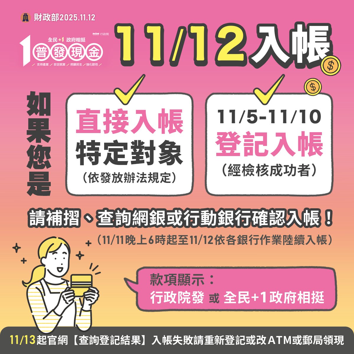 快刷簿子!首批普發1萬已陸續入帳 登記結果明開放查詢 582556105 1152838913698226 5539591000575023070 n