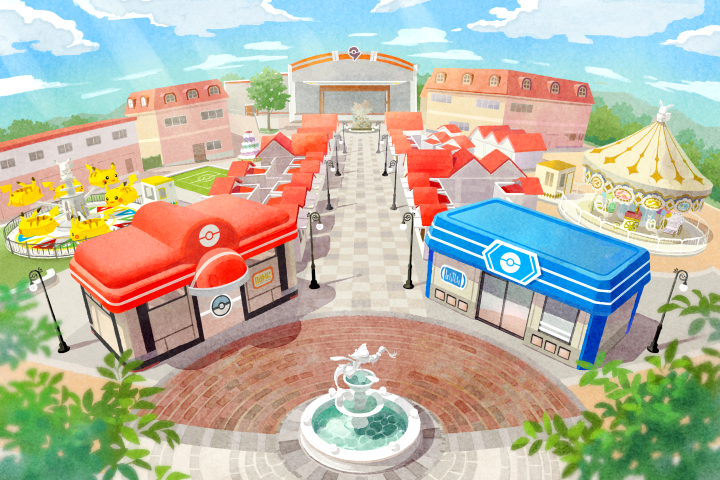 園內的主要設施區域「草紗鎮」。　圖：The Pokémon Company／提供