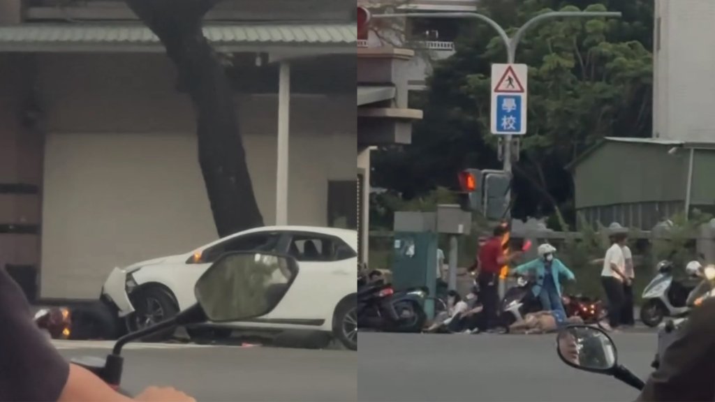 快訊／高雄楠梓嚴重車禍！自小客疑猛撞「待轉區車輛」多人倒地