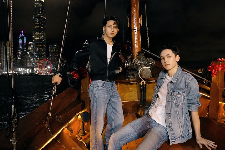 韓國人氣男團 SEVENTEEN 成員 MINGYU 與 VERNON 夜遊香港。 圖:PLEDIS Entertainment 及香港旅遊發展局/提供
