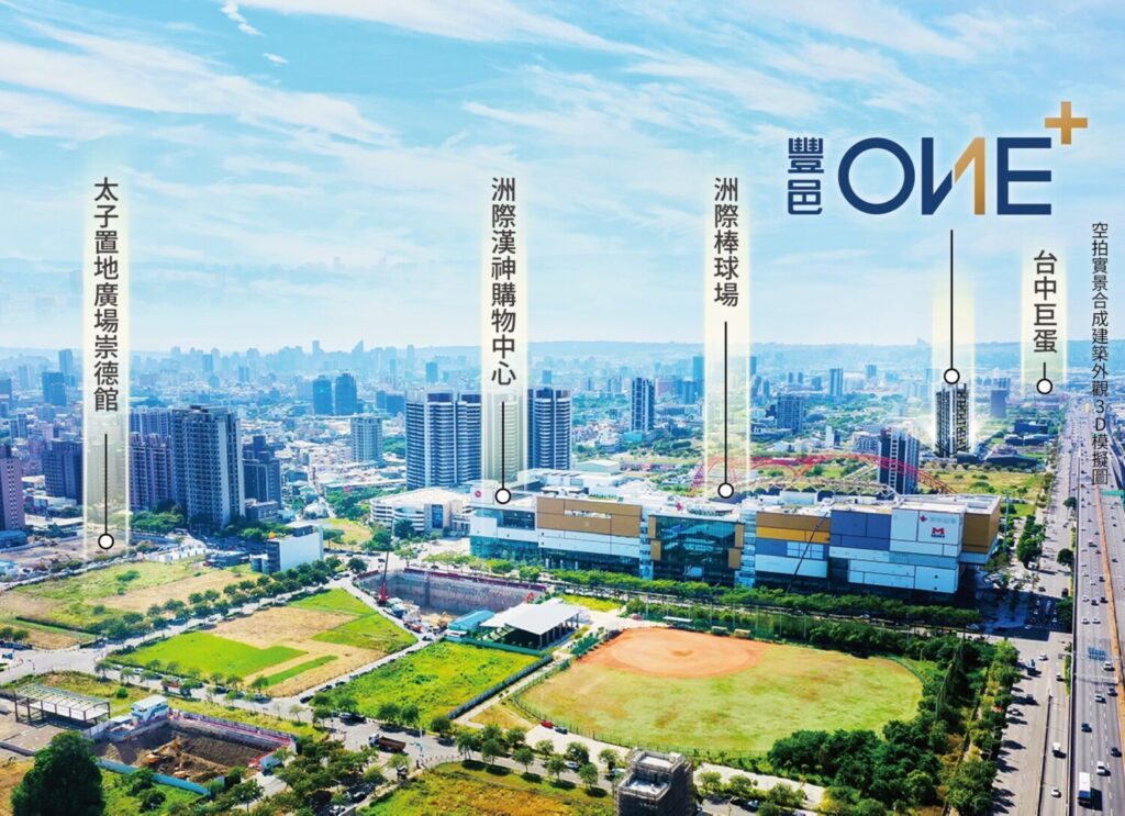 建設紅利強勢加碼！14期洲際核心成台中新C位。（圖／豐邑ONE+提供）