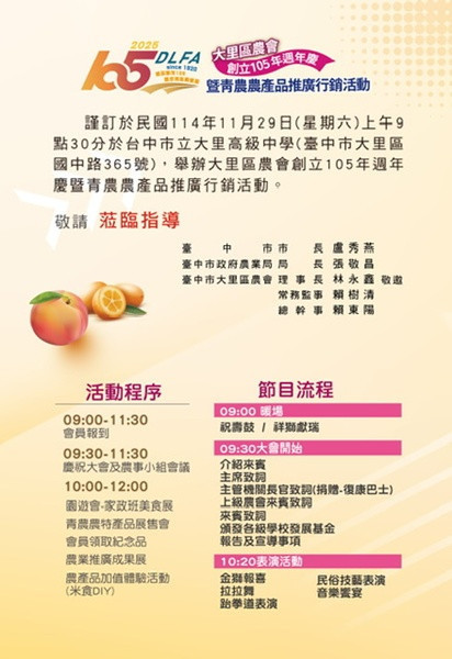 大里農會105週年慶。林重鎣翻