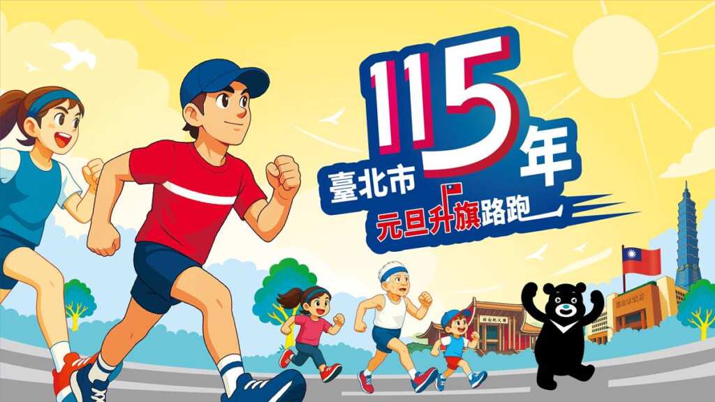 ▲臺北市政府體育局今日正式宣布，「115年元旦升旗路跑」將於115年1月1日上午8點在臺北市政府前廣場盛大開跑。