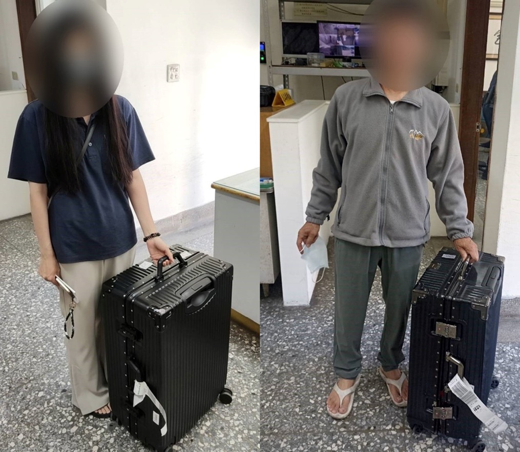 ▲圖說:在員警的協助下,兩位民眾順利取回自己的行李箱 (圖/台中市政府 提供)