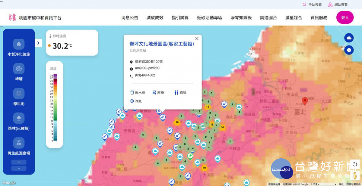 桃園環保局建置氣候「調適圖台」,以即時環境數據強化高溫防護。