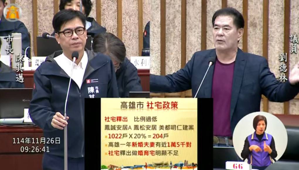 ▲高雄生育率跌破警戒!劉德林議員推「婚育宅提高至40%」,陳其邁:全力研議。