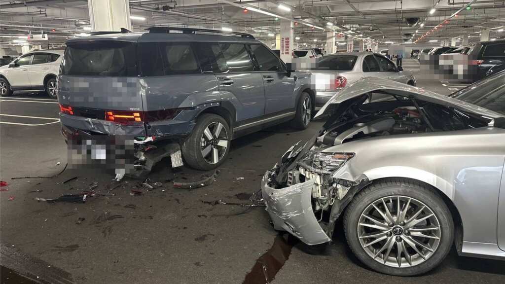 ▲男駕車連撞3車毒品唾液快篩呈陽性,台中警移置車輛保管依法送辦。(圖/民眾提供)