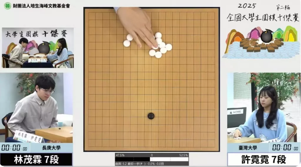 許霓霓第二輪對上林茂霖（海峰棋院Youtube全程直播）