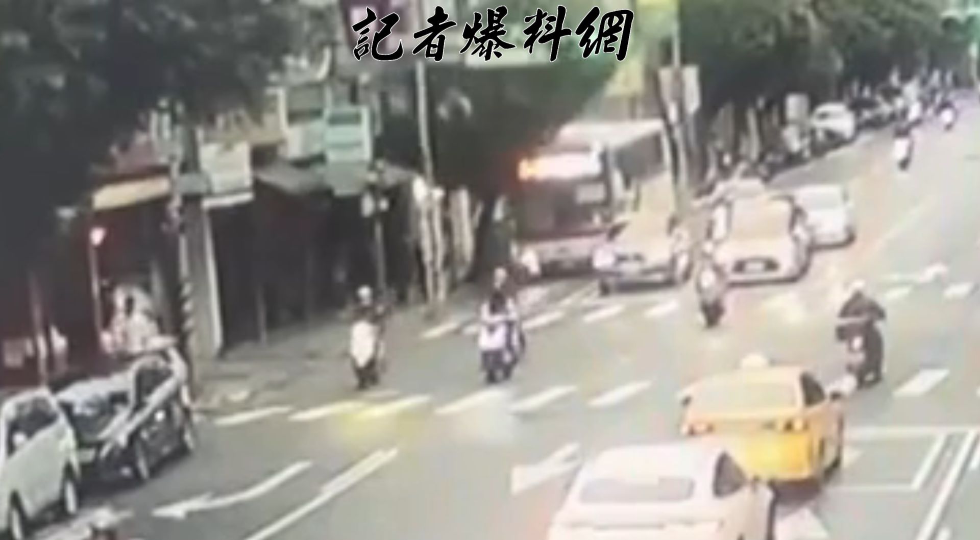 廖姓司機駕駛951線公車，不明原因失控撞斷路樹。