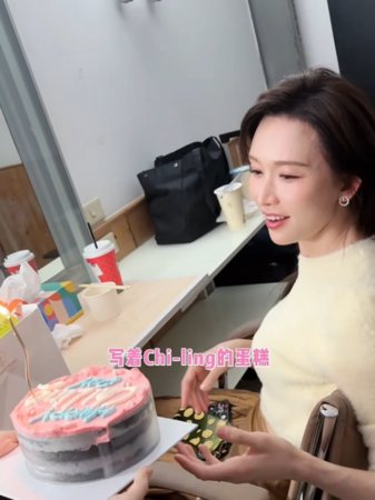 林志玲慶生感動落淚。（圖／翻攝林志玲小紅書）