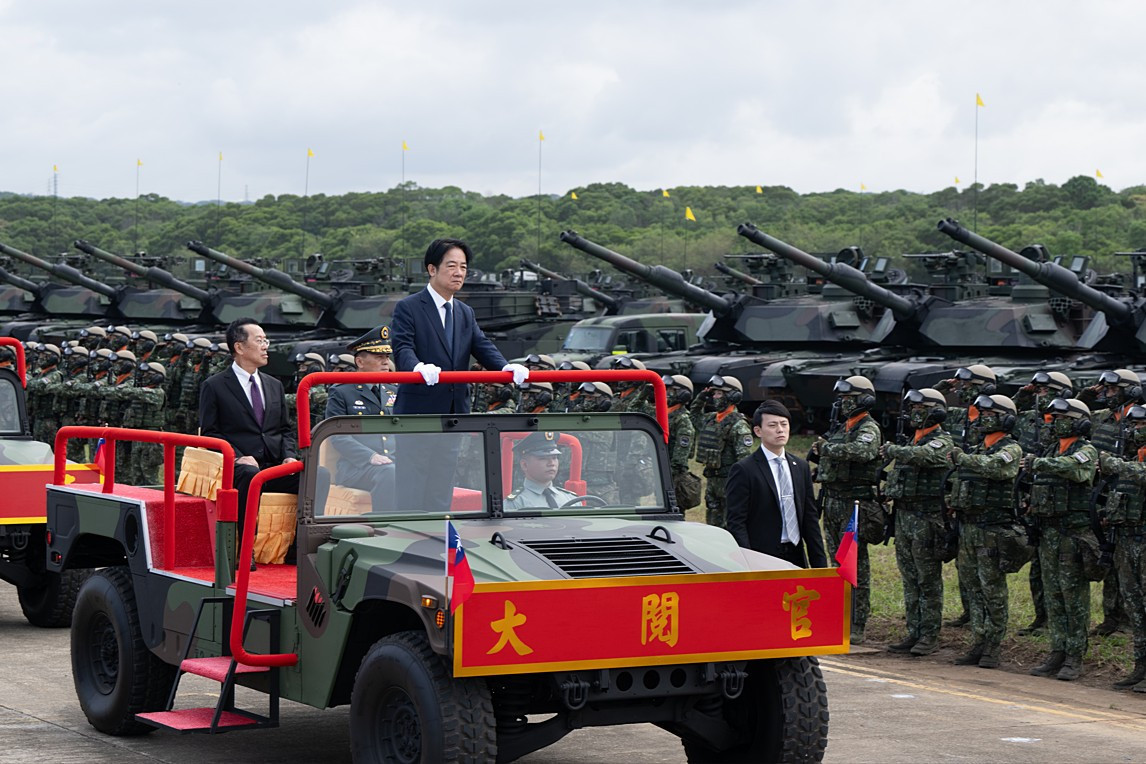 賴清德總統於10月31日主持「陸軍裝甲第五八四旅聯兵三營換裝M1A2T戰車成軍典禮」。（圖／資料照片，圖源：總統府Flickr）
