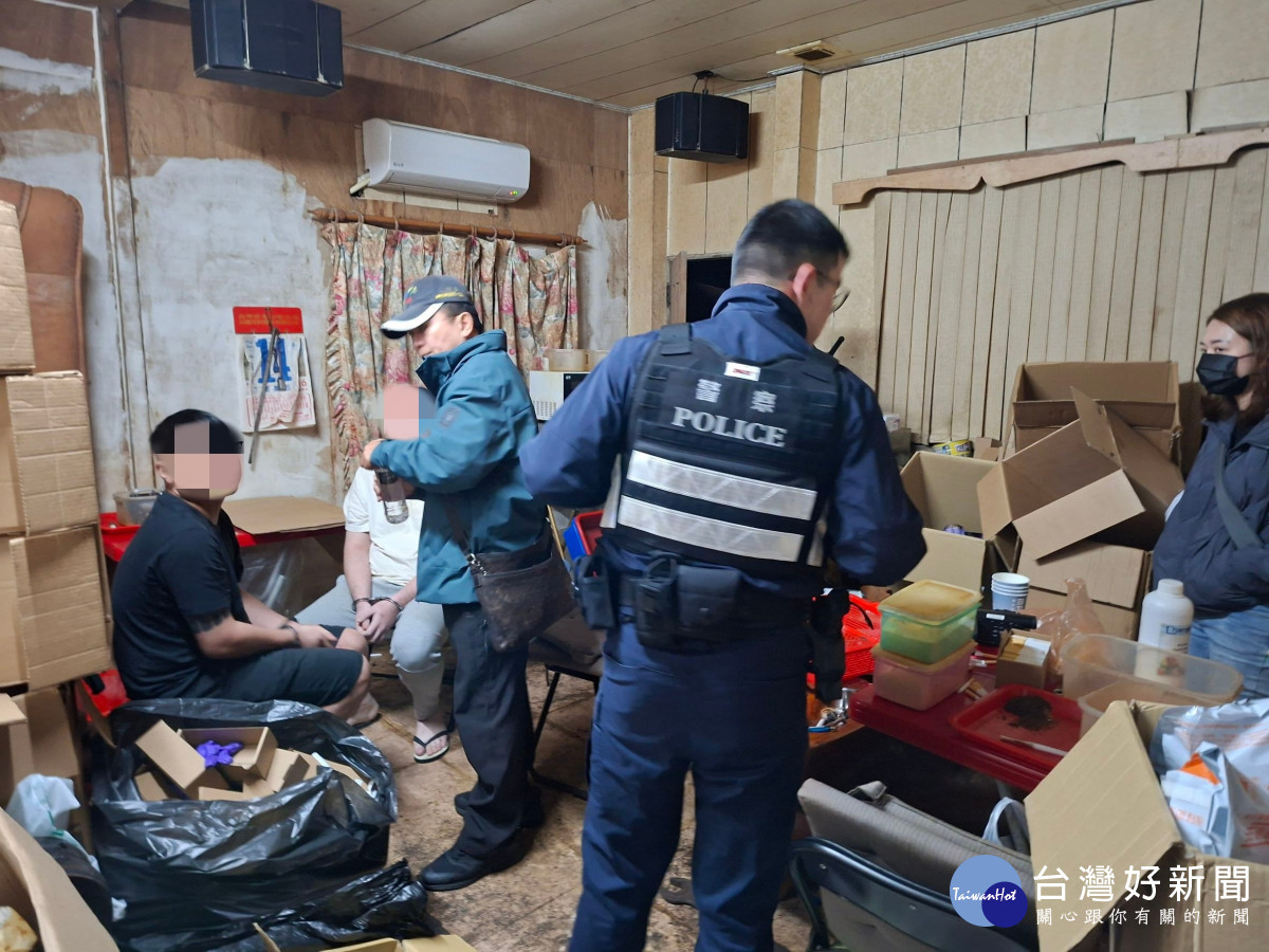 中壢百警「雷霆除暴」強勢掃蕩，破獲大型彩虹菸分裝場。