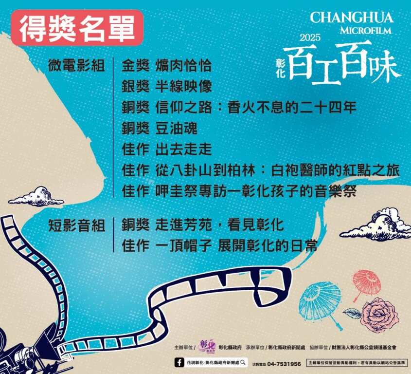 ▲彰化百工百味得獎作品名單。(圖/彰化縣政府提供)