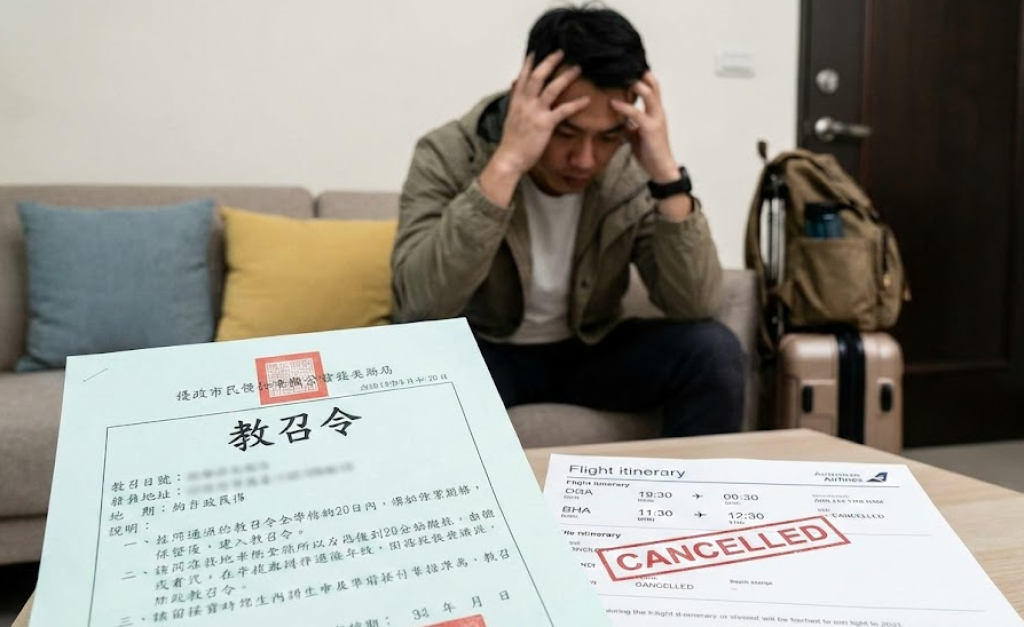 35歲男收教召令提出機票核准免召　因故生變「未出境」又沒去報到！遭判緩刑2年