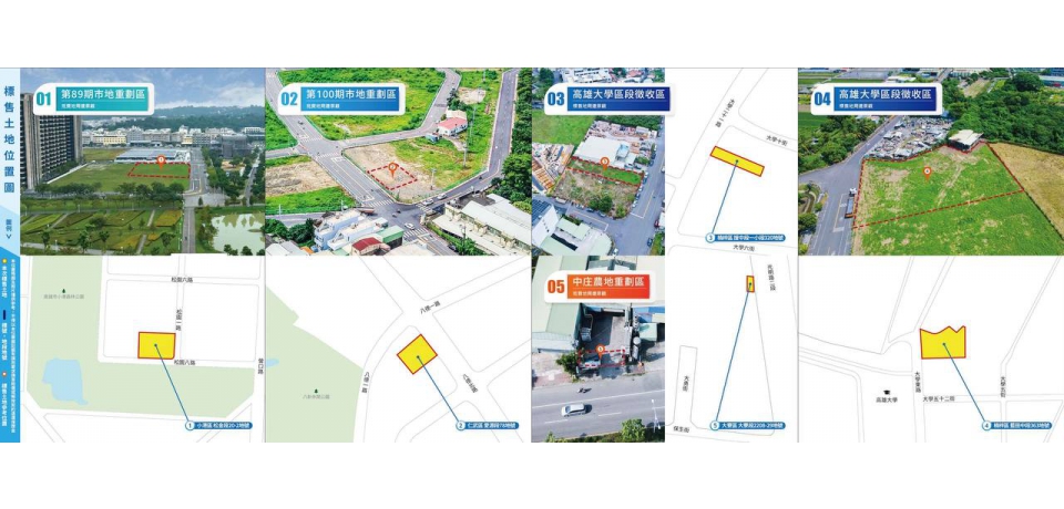 高雄市政府地政局開發區土地標售 推出5標5筆優質建地 12月24日開標 歡迎投資者踴躍投標