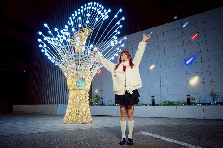 新北市夢幻聖誕花束盛開 中港大排、鴨母港溝點亮絢爛燈海