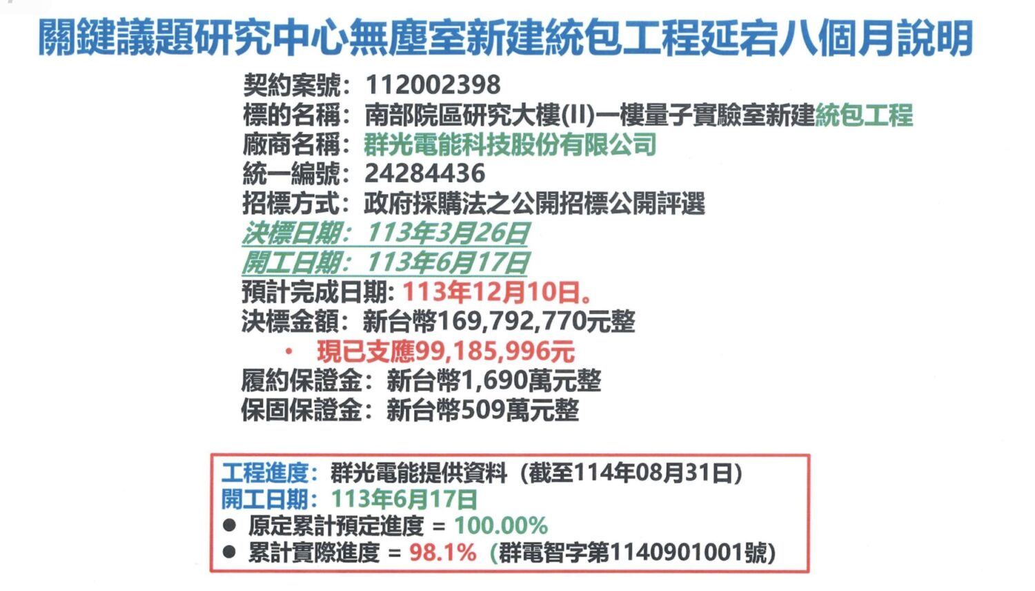 立法委員王世堅9月4日召開協調會，「群光電能」至今延宕超過一年工程仍未驗收完成，更爆出拖欠下包工程款爭議不斷。（圖/記者林照東翻攝）