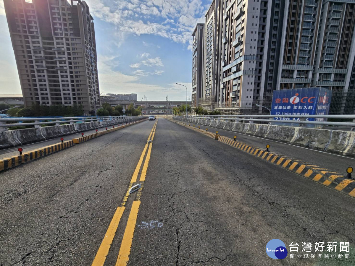 中市打除高鐵三路橋梁分隔島 雙車道優化為四車道 大幅提升通行效率