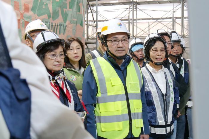 進度超前 蘆洲長安立體停車場力拚明年10月完工 27 《圖說》侯友宜市長今日視察蘆洲長安立體停車場工程進度。〈交工局提供〉