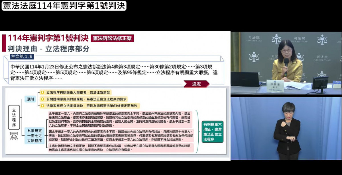 （圖／翻攝自YouTube頻道Judicial Yuan司法院影音直播）