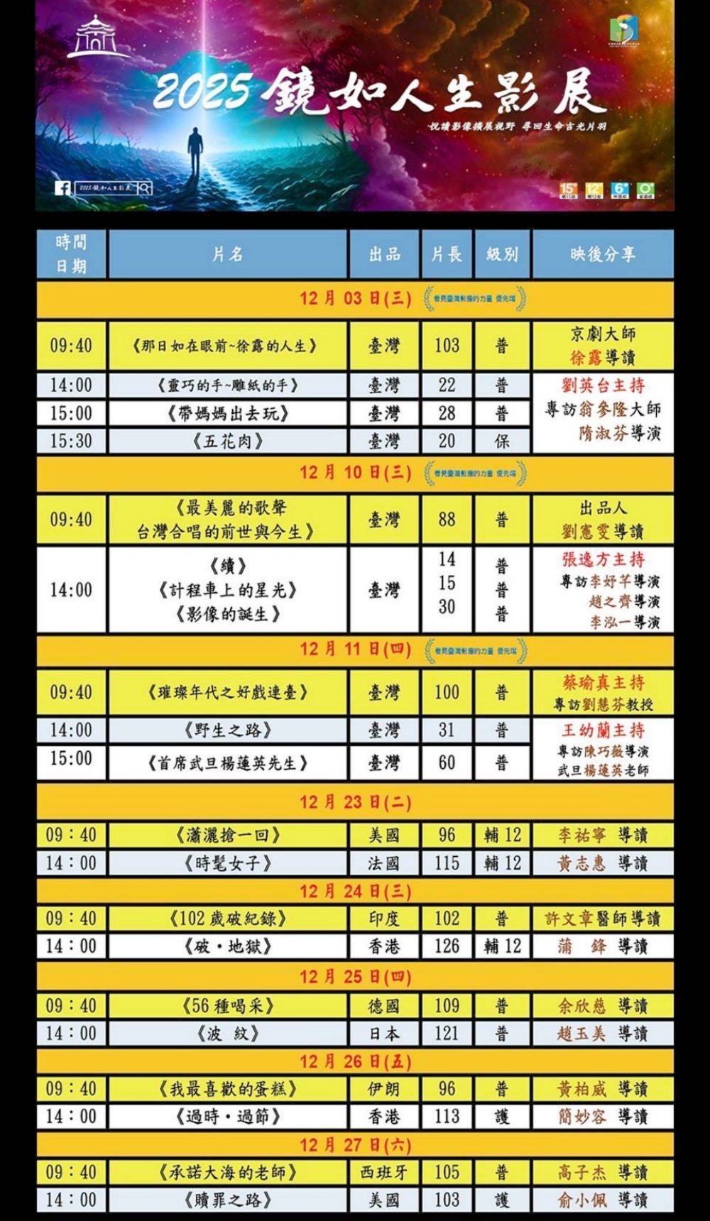 《2025鏡如人生影展》大受好評 熱烈迴響 12/23-27日國際電影接力播映 43 03%E9%8F%A1%E5%A6%82%E4%BA%BA%E7%94%9F%E5%BD%B1%E5%B1%95