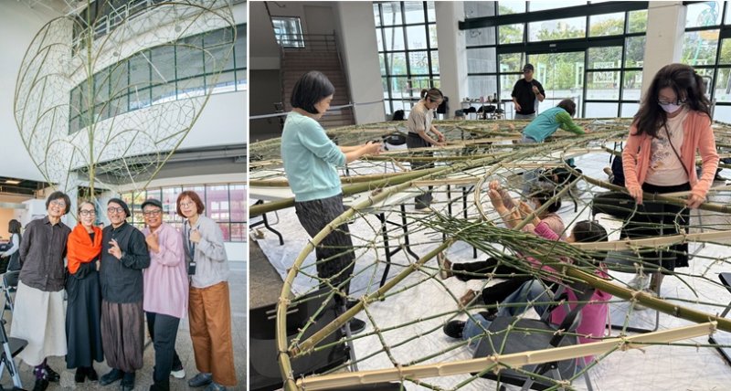 首次來台現地創作 日本花道家上野雄次於中市纖博館編織生命的「線與脈」